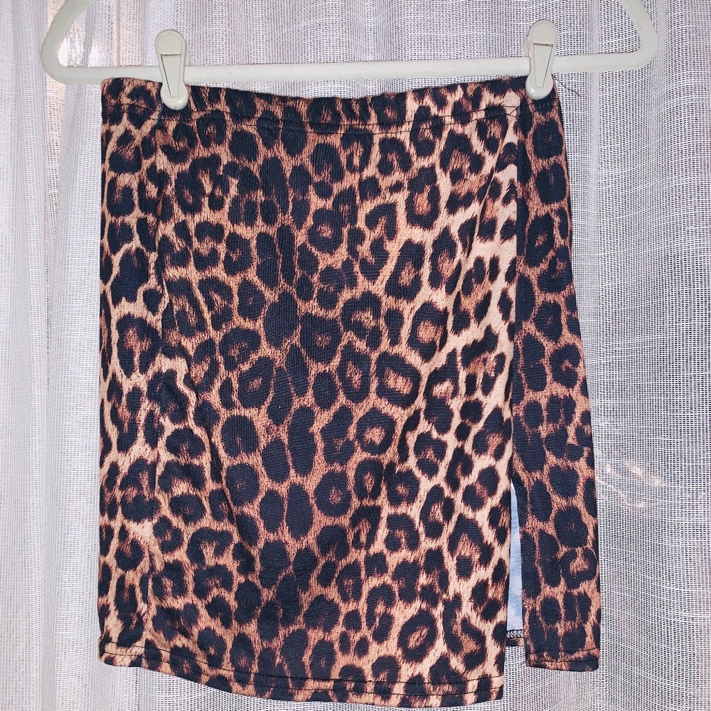Nasty Gal Leopard Print Mini Skirt